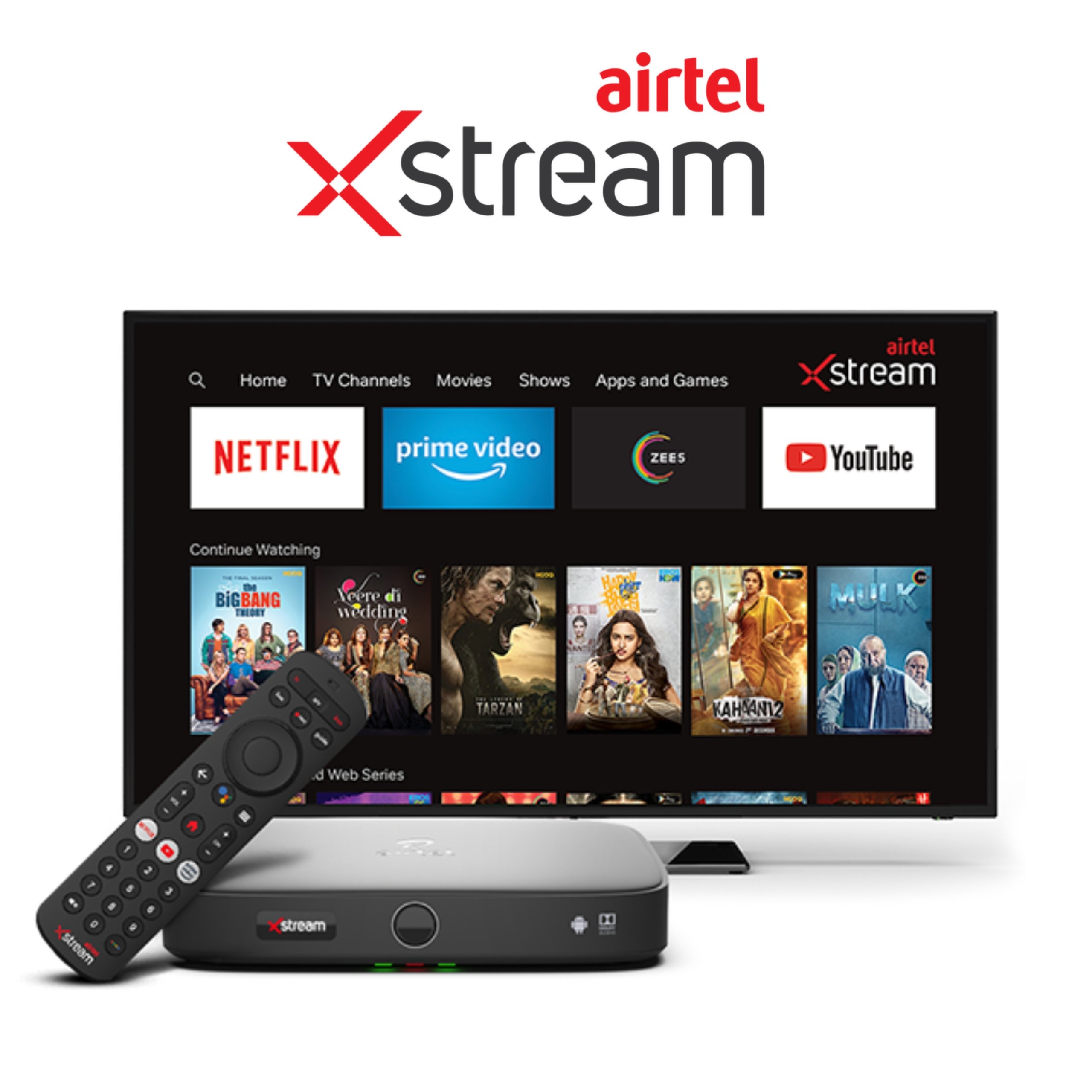 Airtel Xstream Set Top Box With Android TV OTT Apps Buy Online