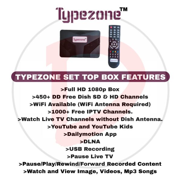 Typezone Full HD MPEG-4 Box work without Dish Antenna - Image 2